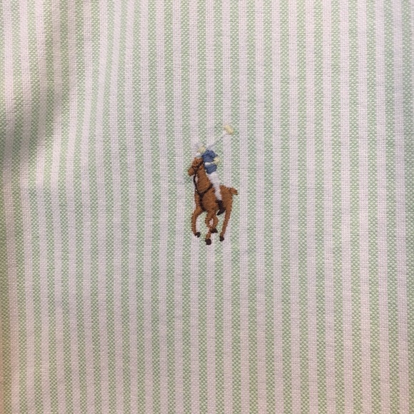 Polo Ralph Lauren Mint/White Striped Oxford - Picture 4 of 5